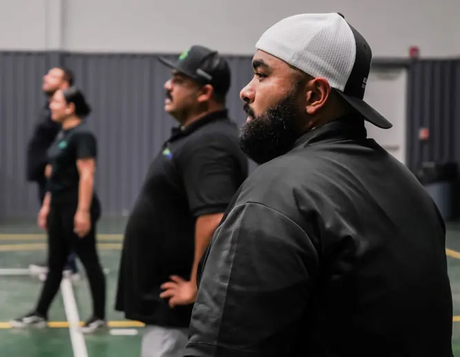 Team members during a company sports activity