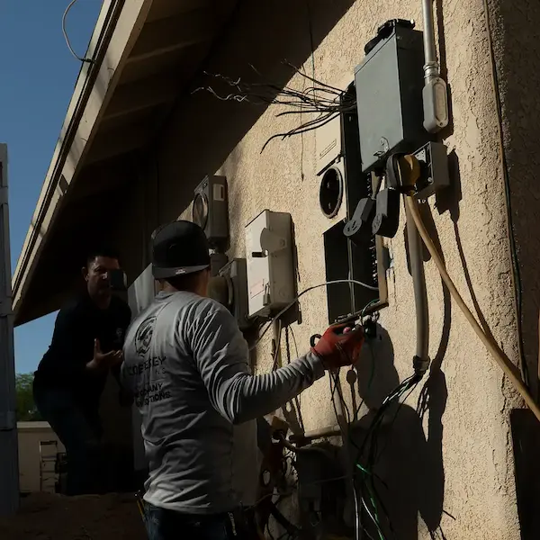New circuit breaker installed in a residential panel.