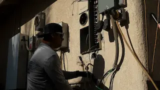 Safely repaired and organized wiring