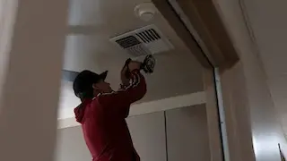 New accordion-style air duct installed