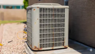 Dirty and dusty air vent before cleaning