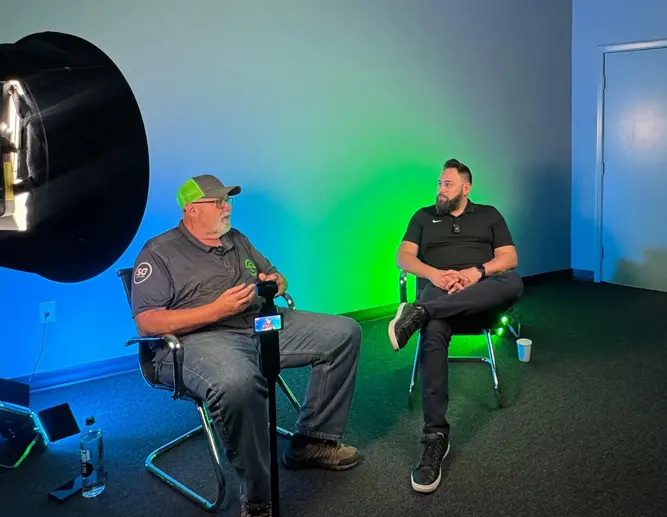 EcoEnergy Solutions founder being interviewed