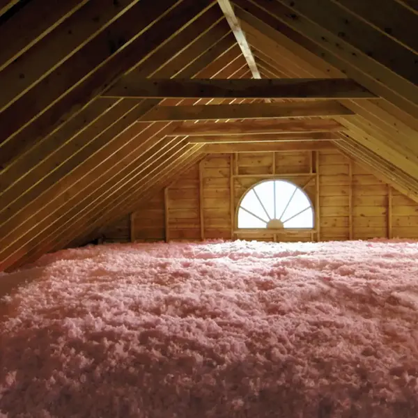Close-up of Blown-In Insulation in an attic