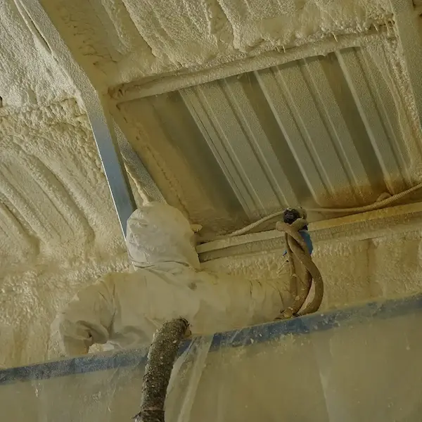 Spray Foam Insulation applied to a wall