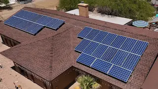 Completed residential solar panel installation