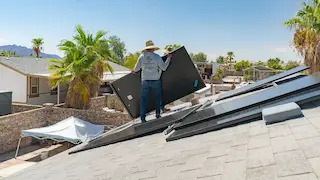 Before solar panel installation on a roof