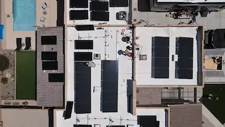 Top-down view of roof before high-capacity solar panels