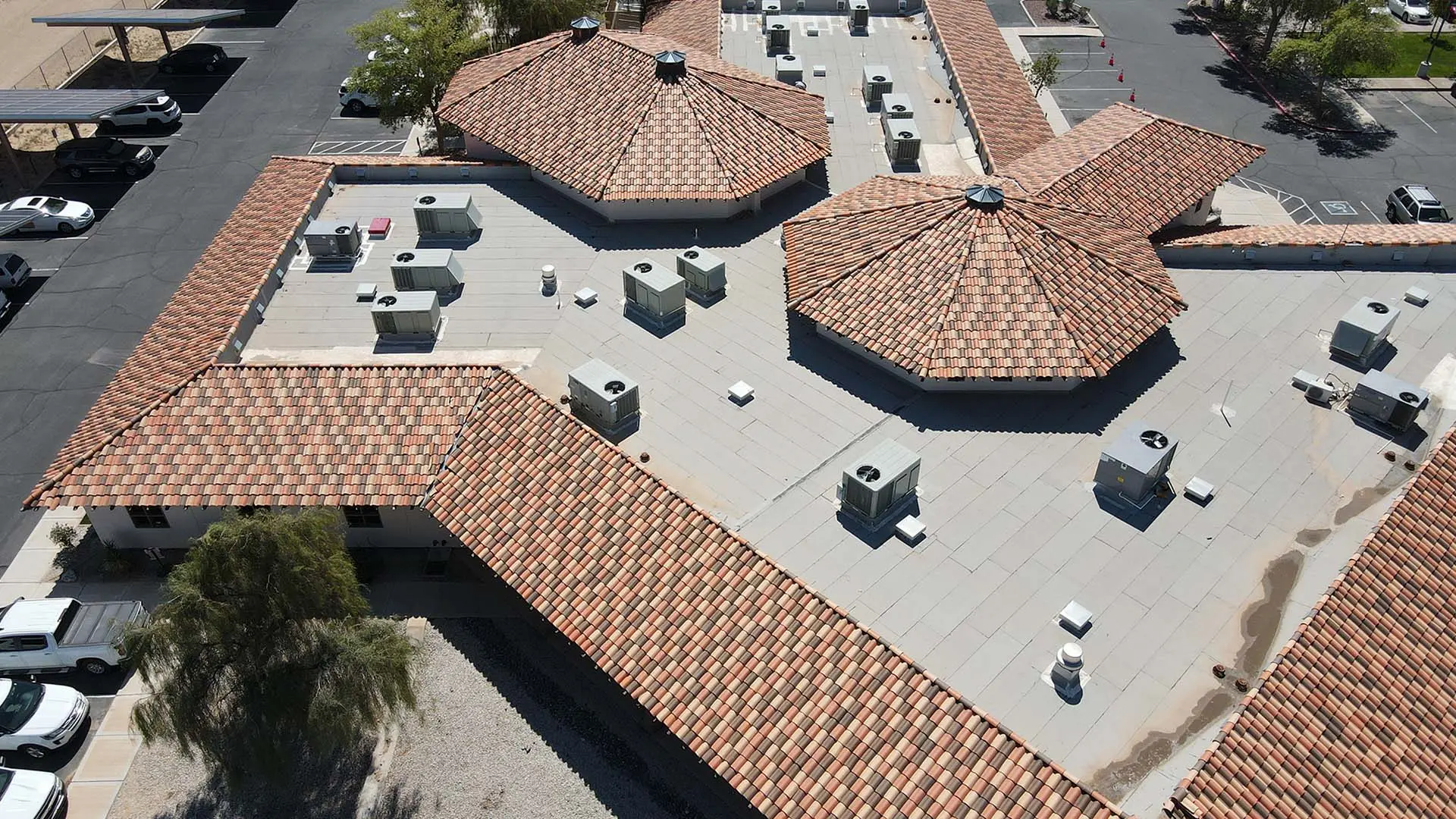 Commercial roofing project after renovation