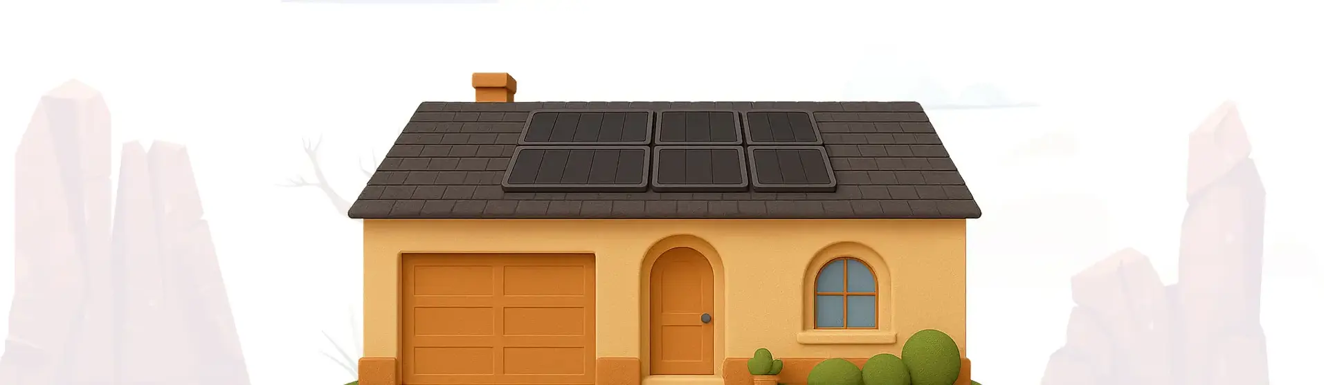 3D house with solar panels
