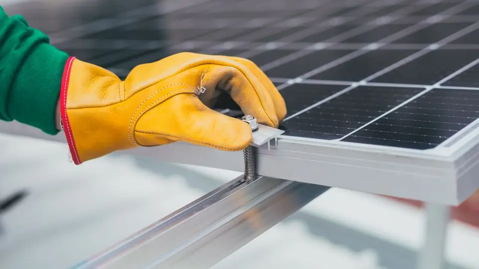 Crew Installing a Commercial Solar System