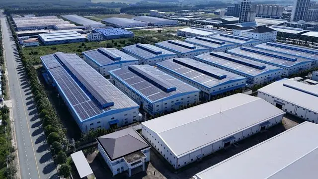 Tesla Commercial Solar Modules Installed on an Industrial Facility