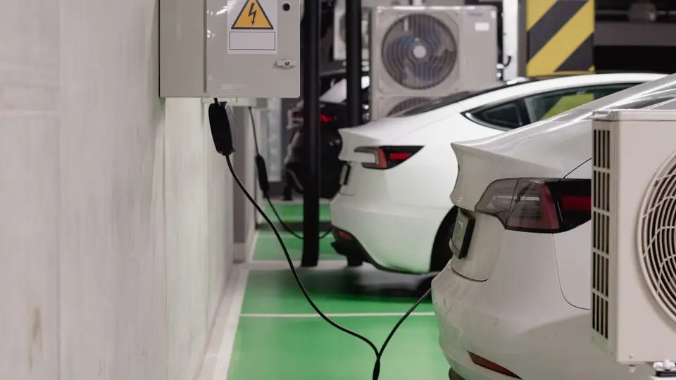 Electric Vehicles Charging at Stations in a Commercial Parking Structure