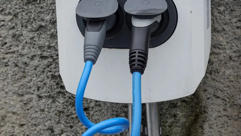 Two Charging Connectors Seated in an EV Charging Unit