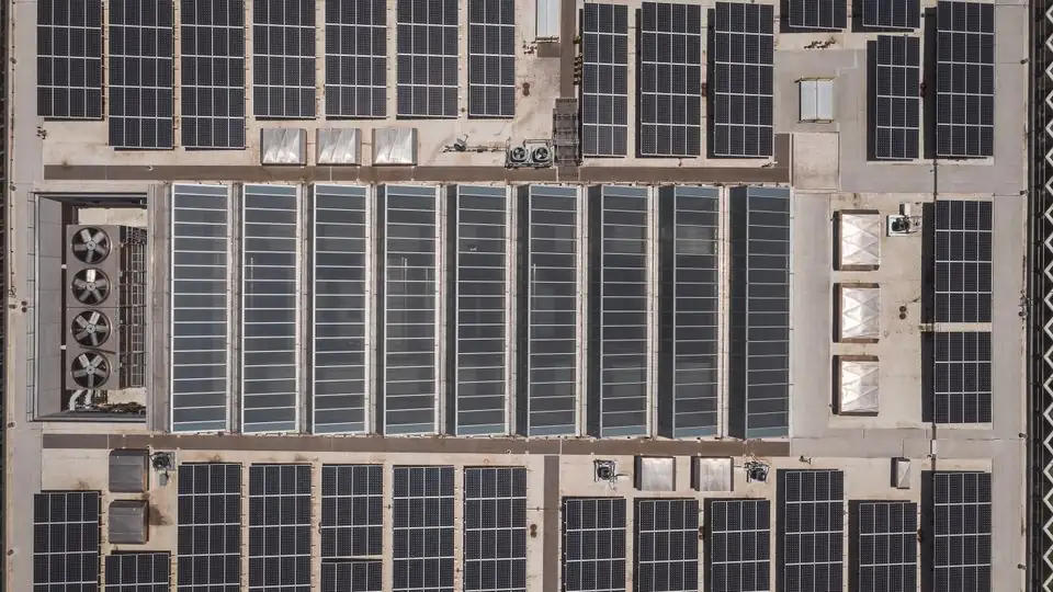 Aerial View of a Completed Tesla Solar Roof in Yuma