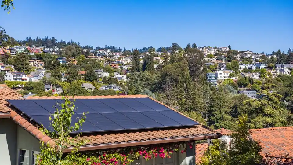 Modern Home Exterior Finished With a Tesla Solar Roof