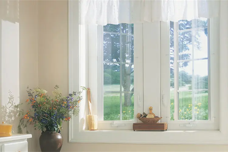 Close-up of energy-efficient casement windows in a Yuma home
